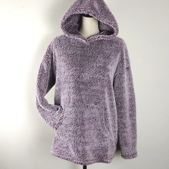 32 Degrees Purple Plush Sherpa Pullover Hoodie - Picture 4 of 13